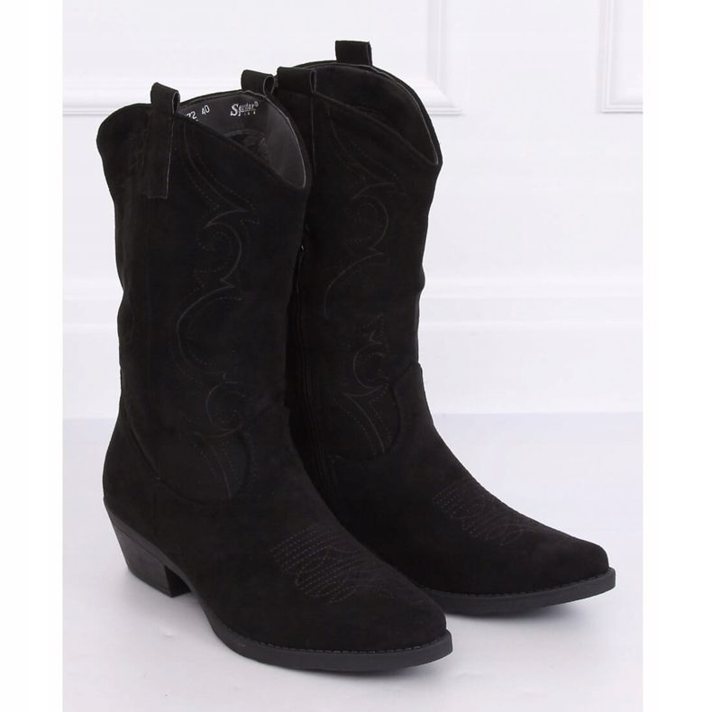 Botas de cowboy pretas para mulheres NC972 pretas preto 1
