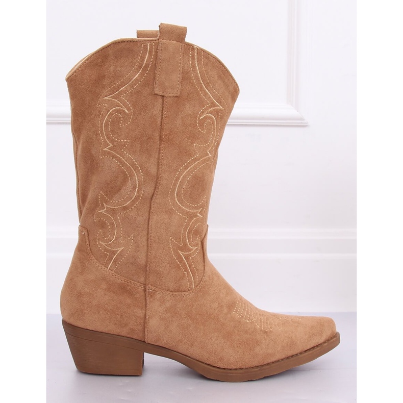 Botas de cowboy bege femininas NC972 Khaki 2
