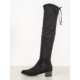 Seastar Botas acima do joelho com cristais preto 1
