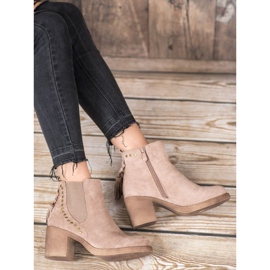 Small Swan Botas chelsea com franjas castanho 1