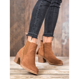 Small Swan Botas chelsea com franjas castanho 1 Small Swan Botas chelsea com franjas castanho 1