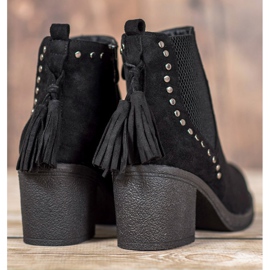 Small Swan Botas chelsea com franjas preto 1