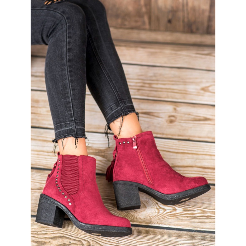 Small Swan Botas chelsea com franjas vermelho 1 Small Swan Botas chelsea com franjas vermelho 1