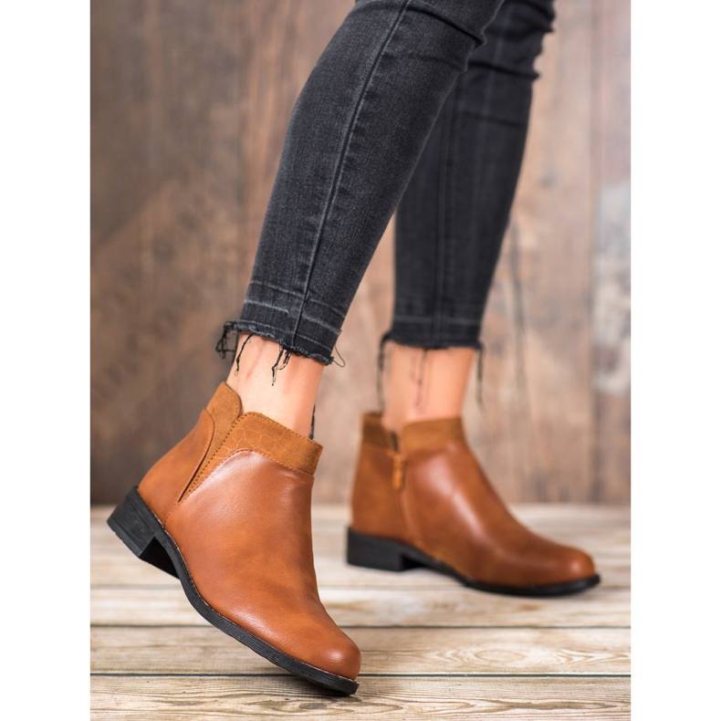 Small Swan Botas de camelo casuais marrom 2