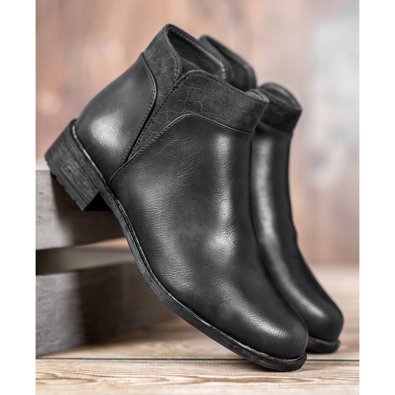 Small Swan Botas pretas casuais preto 2