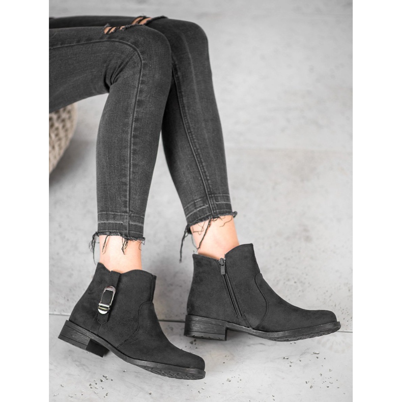 Small Swan Botas de camurça preta preto 2