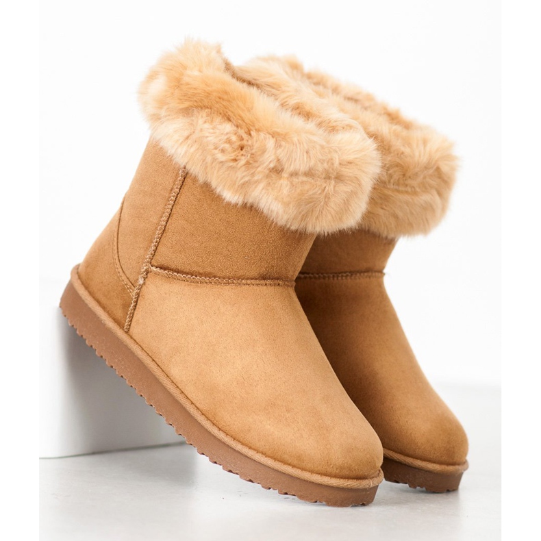 Sport Mukluki Quente Com Pele castanho 1