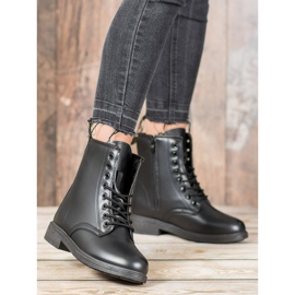 SHELOVET Botas pretas de amarrar preto 2