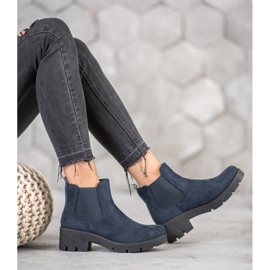 SHELOVET Chelsea Boots na plataforma azul 1