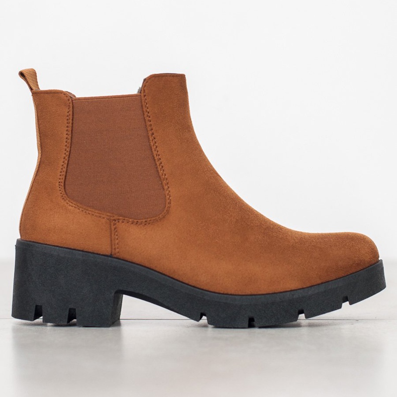 SHELOVET Chelsea Boots na plataforma marrom 1
