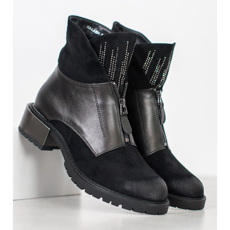 Goodin Botas quentes da moda preto cinza 1