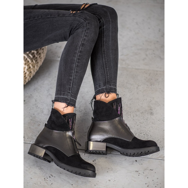 Goodin Botas quentes da moda preto cinza 2