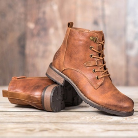 Goodin Trappers elegantes feitos de couro ecológico castanho 1