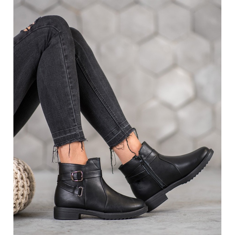 BLESS Botas Pretas Com Fivela preto 1 BLESS Botas Pretas Com Fivela preto 1