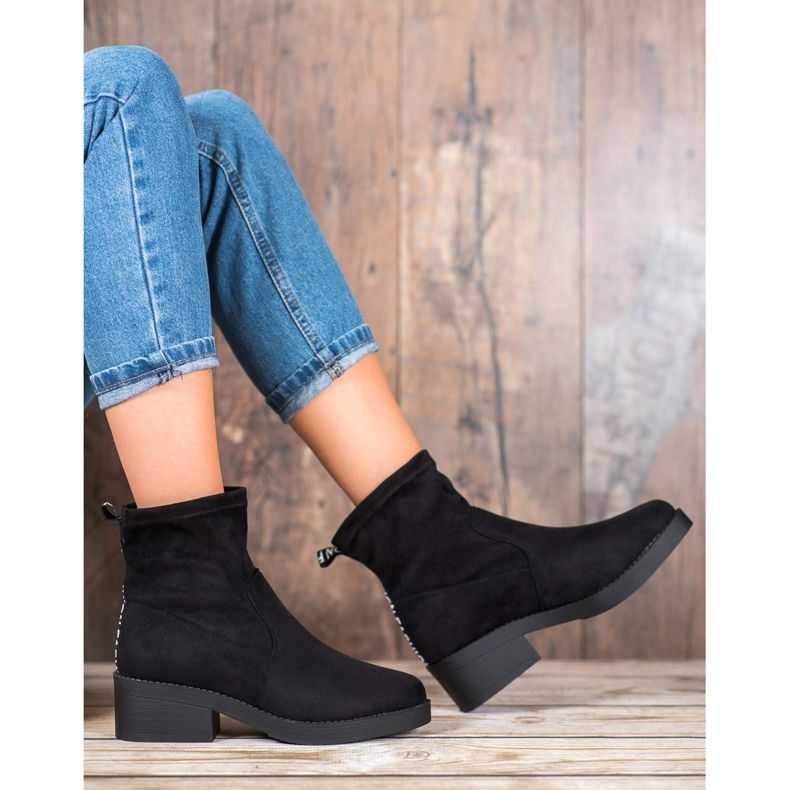 SHELOVET Botas deslizantes da moda preto 2