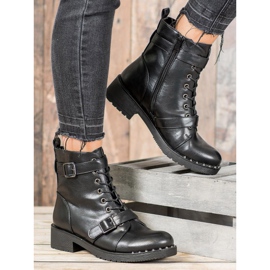 Cm Paris Botas de amarrar com fivela preto 1