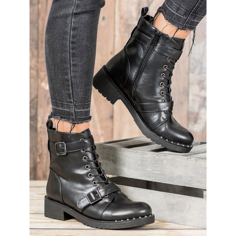 Cm Paris Botas de amarrar com fivela preto 1