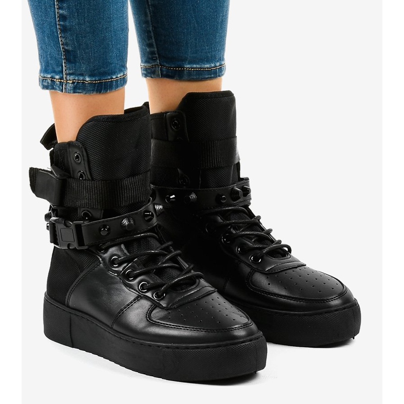 Tênis plano preto Y-025H 1