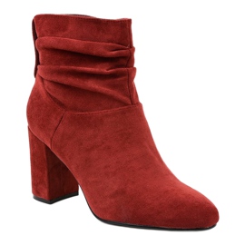 Botas elegantes cor de vinho no poste 884 vermelho 1