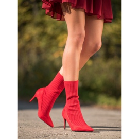SHELOVET Botas de salto alto vermelho 1
