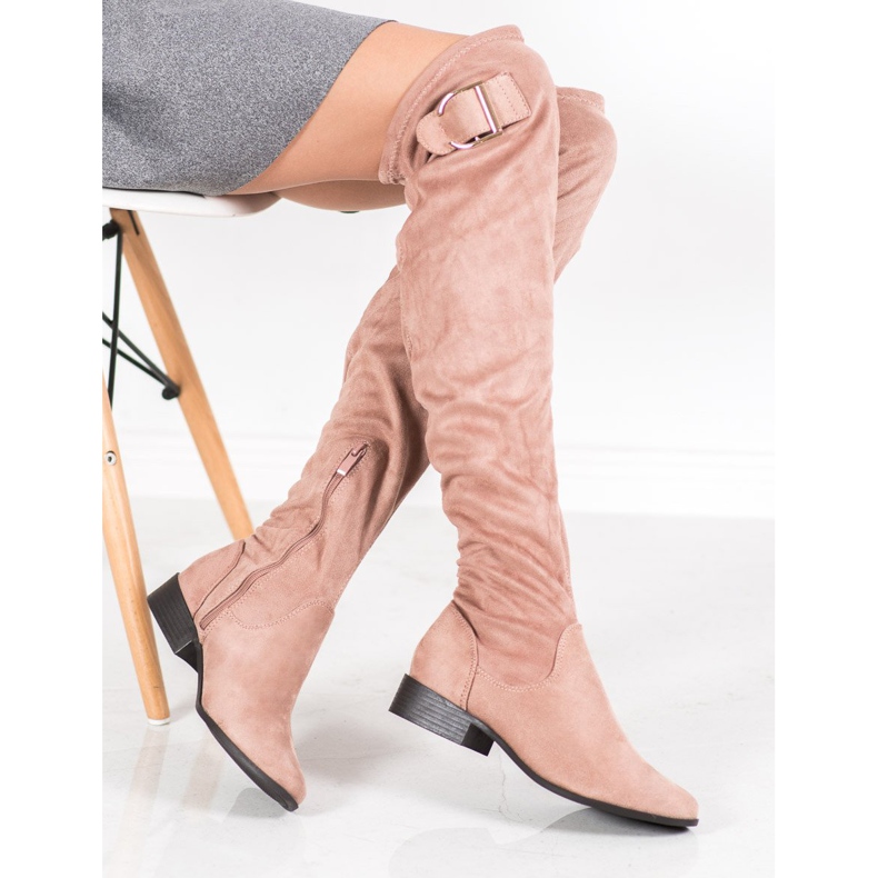 Jumex Botas Elegantes Com Fivela rosa 2 Jumex Botas Elegantes Com Fivela rosa 2
