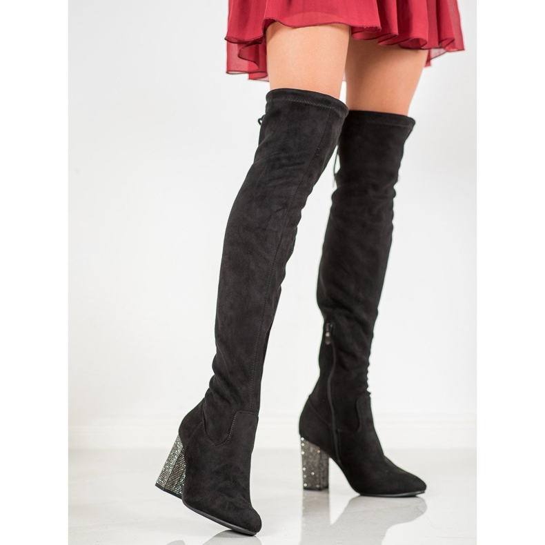 Super Me Botas Com Salto Decorativo preto 1