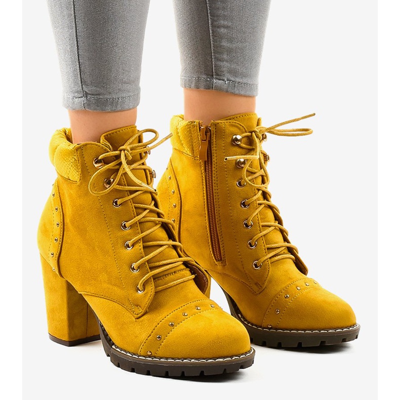 Botins de camurça amarela 995-31 amarelo 1