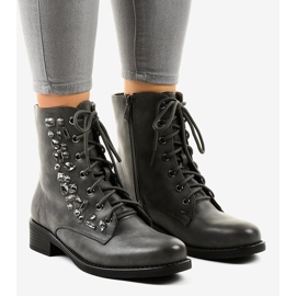 Botins achatados cinzentos com pedras 0-268 cinza 1 Botins achatados cinzentos com pedras 0-268 cinza 1