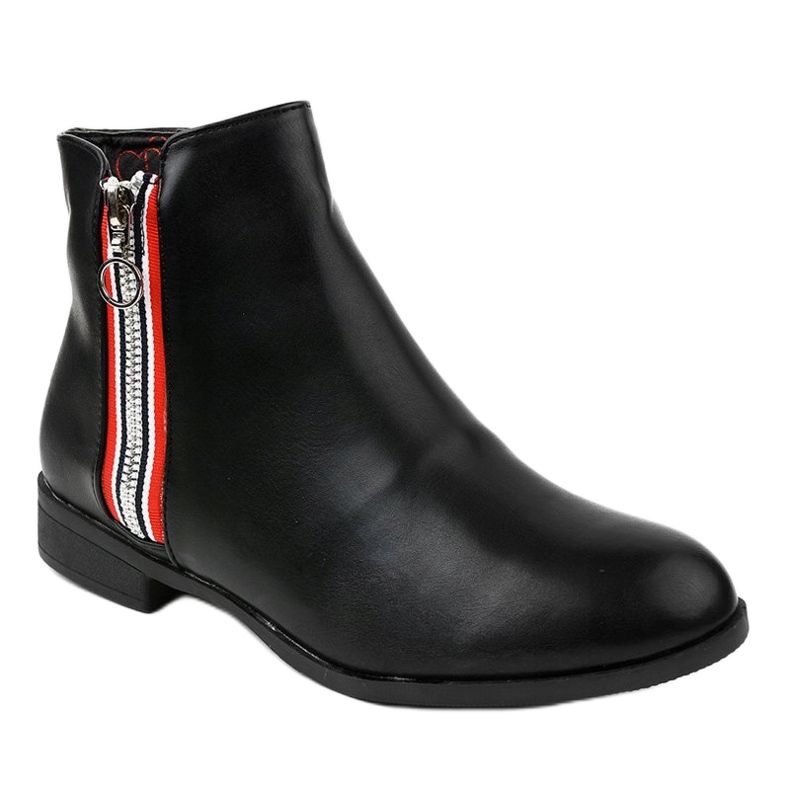 Botas rasas femininas de camurça preta 88-269 preto 1