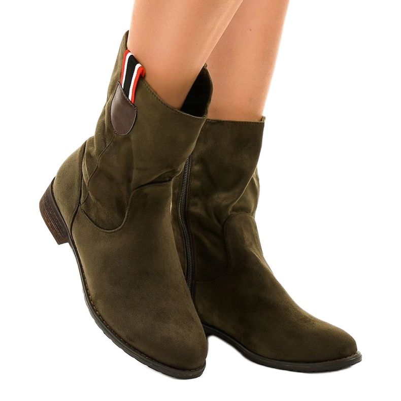 Botas planas isoladas verdes 99-110 1