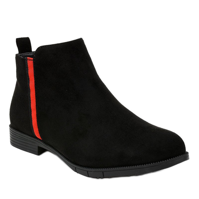 Botas pretas rasas femininas com pele C08 preto 1 Botas pretas rasas femininas com pele C08 preto 1
