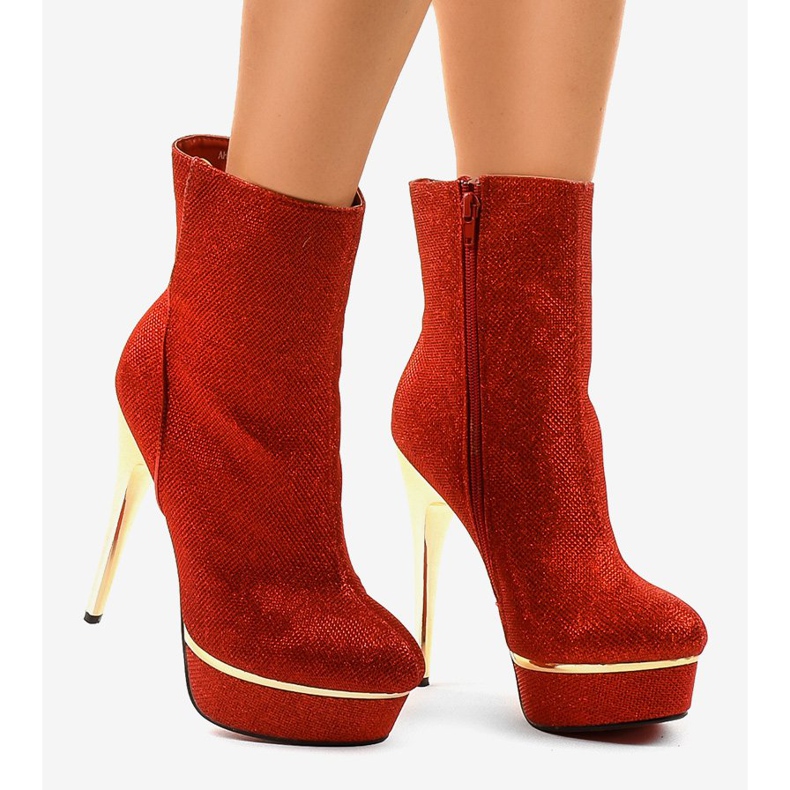 Botas de cano alto vermelhas AH85723-4 vermelho 2