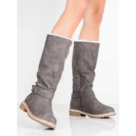 Super Me Botas Com Pele De Carneiro cinza 1 Super Me Botas Com Pele De Carneiro cinza 1