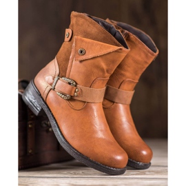 Super Me Botas Com Fivela Decorativa castanho 2