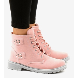 Botas rasas de camurça rosa TL93-4 2