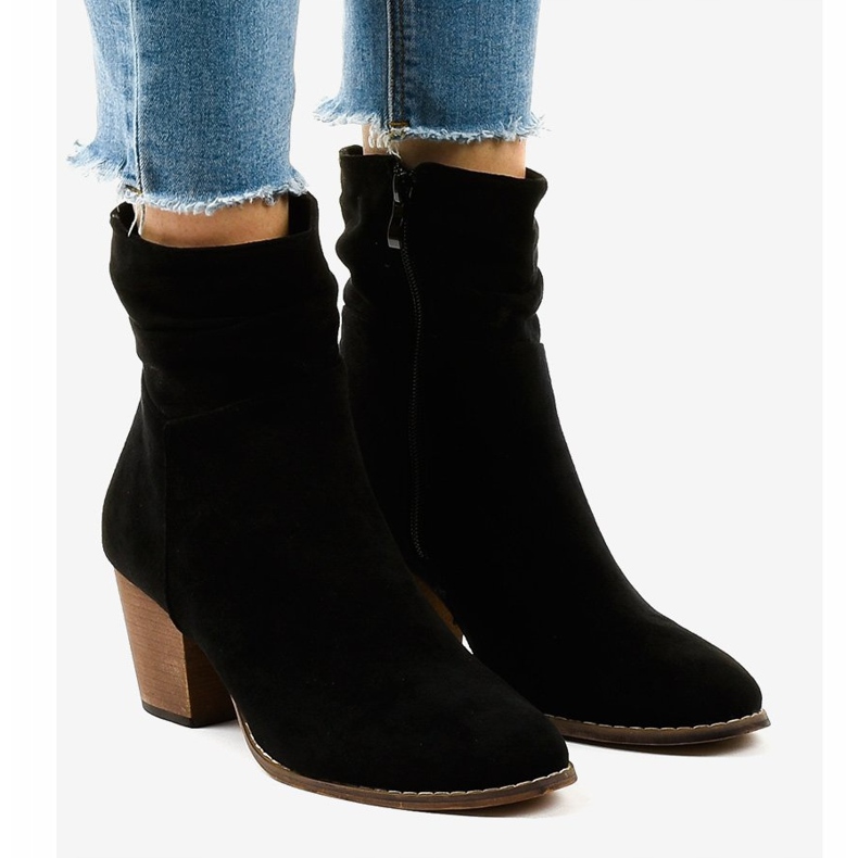 Botas de cowboy de camurça preta E2250 preto 1