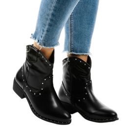 Botas pretas com tachas L893-1 preto 1