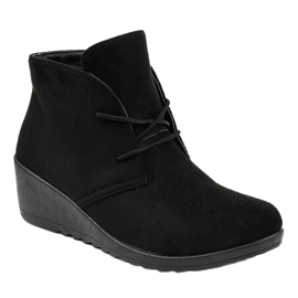Botas de camurça preta com cunha E3265 preto 1