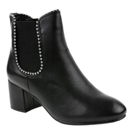 Botins pretos com elástico KL-615 1