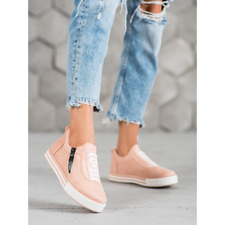 SHELOVET Tênis Moda Slip-On rosa 2
