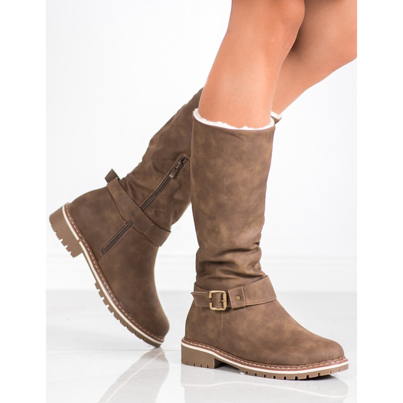 Super Me Botas Com Pele De Carneiro castanho 1 Super Me Botas Com Pele De Carneiro castanho 1