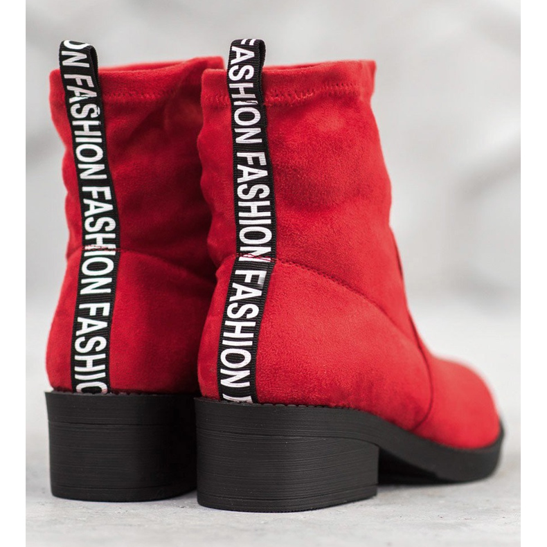 SHELOVET Botas deslizantes da moda vermelho 1