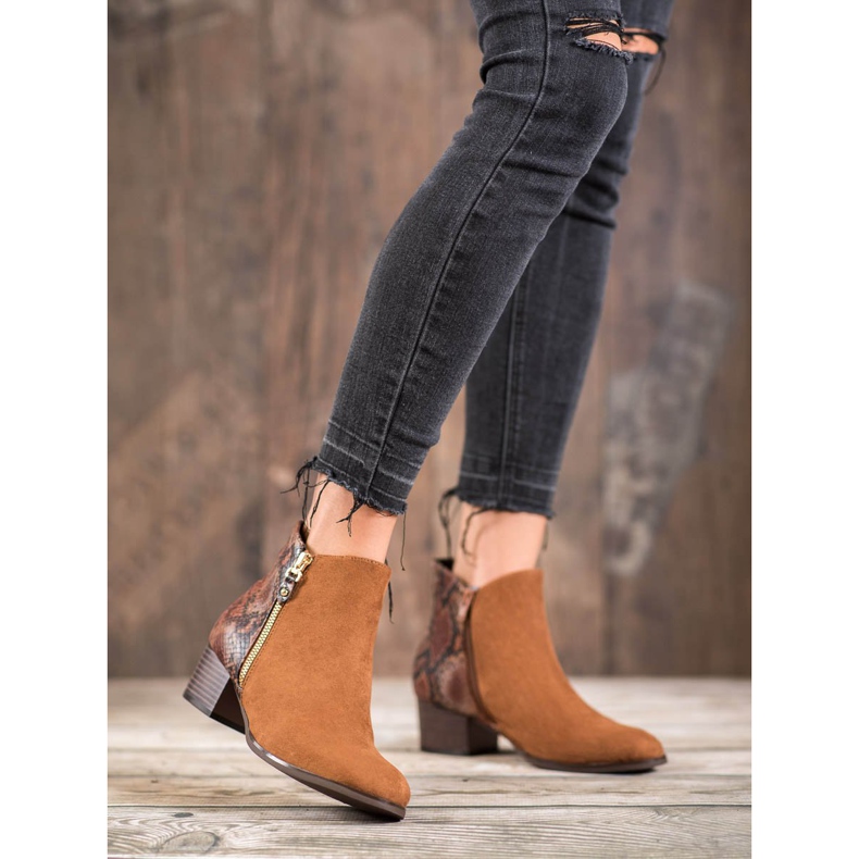 Kylie Botas Camel Snake Print castanho 2 Kylie Botas Camel Snake Print castanho 2