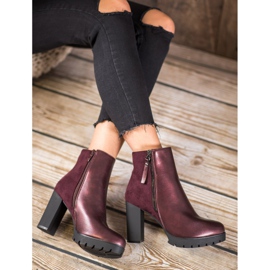 Bestelle Botas cor de vinho na plataforma vermelho 2