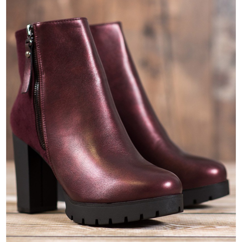 Bestelle Botas cor de vinho na plataforma vermelho 1