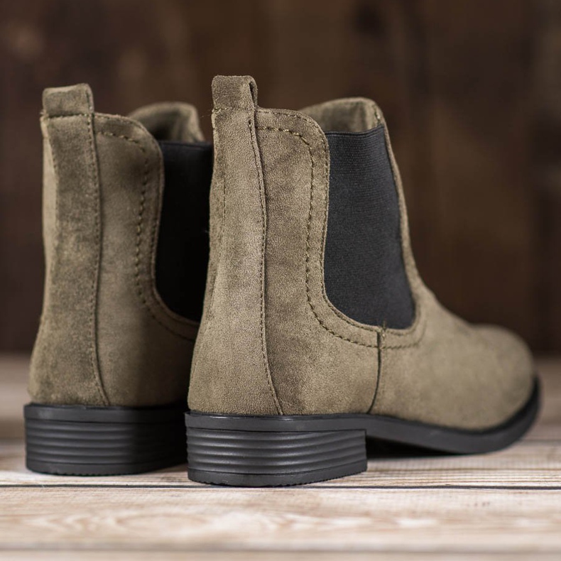 Ideal Shoes Botas Chelsea casuais verde 1