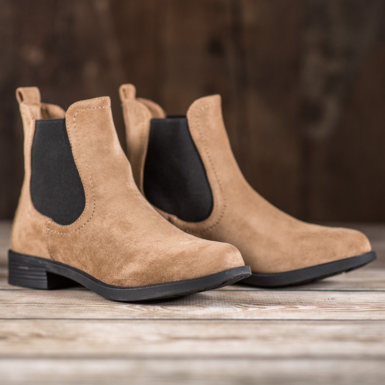 Ideal Shoes Botas Chelsea casuais marrom 1