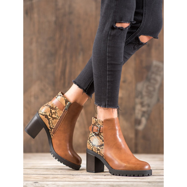 Seastar Botas de plataforma com estampa de cobra marrom multicolorido 2