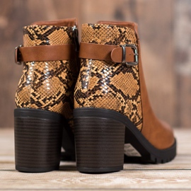 Seastar Botas de plataforma com estampa de cobra castanho multicolorido 1