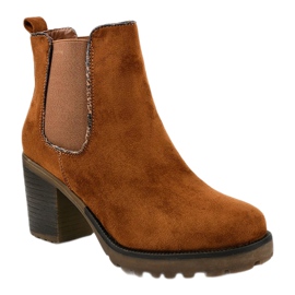 Botins marrons com elástico M10-7 castanho 1